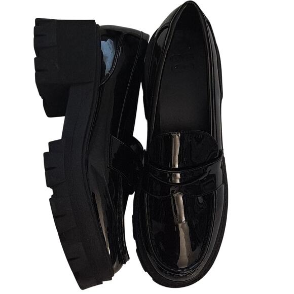 ASOS Black Platform Loafers Sz 10  Chunky sole - Picture 5 of 9